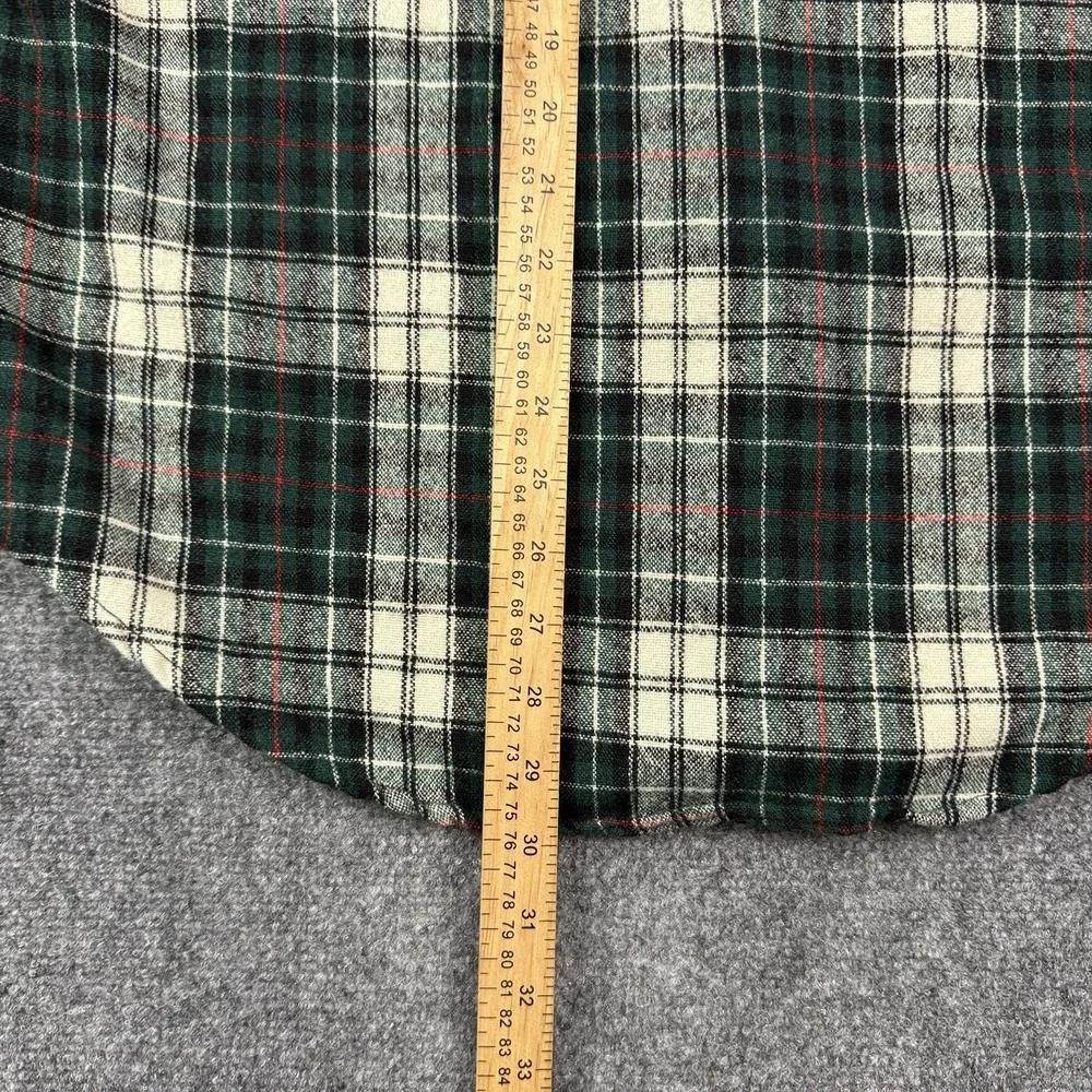 Vintage Amana Woolen Mills Flannel Shirt Mens M Green Plaid 50s 60s Outdoor Work